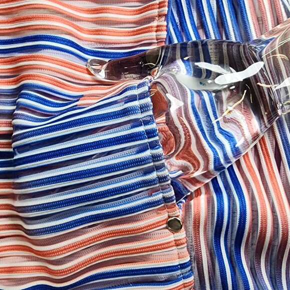 Erin London Size XL Womens Striped Sheer Full Zip Jacket 44in Chest - Picture 9 of 10